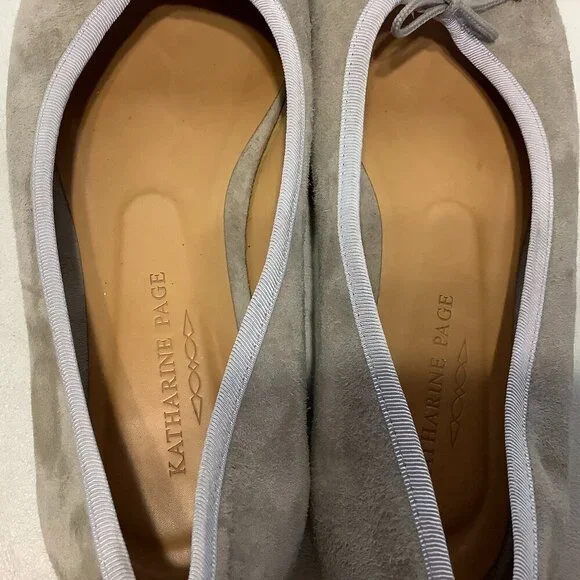 Katharine Page Suede Ballet Flats Shoes Tan Sz 38.5 Made Portugal - Picture 9 of 15
